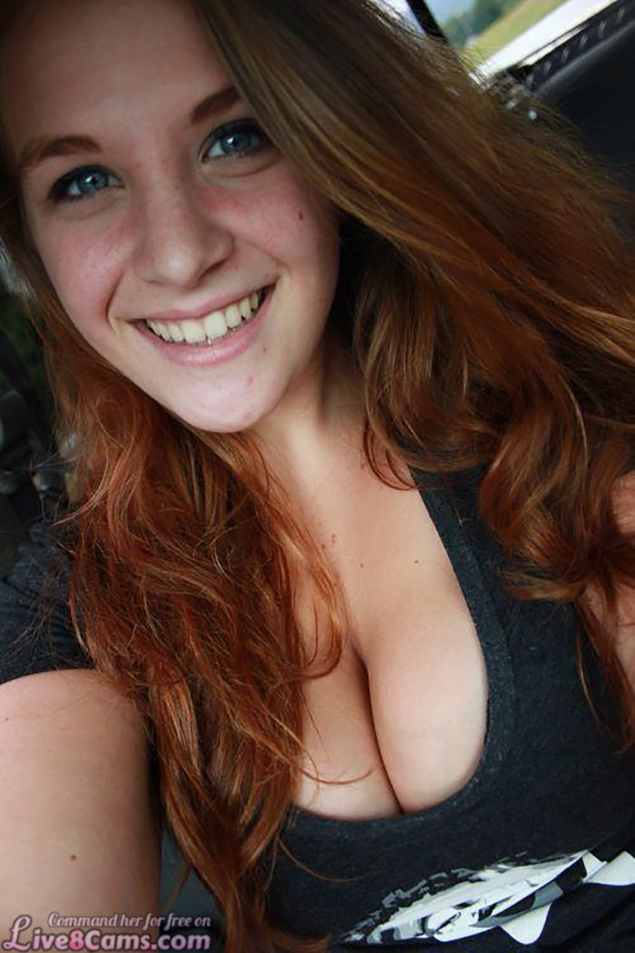 Cute ginger camgirl selfie