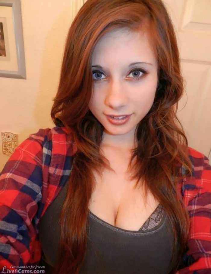 Cute redhead takes a selfie
