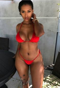 Petite and cute ebony in bikini