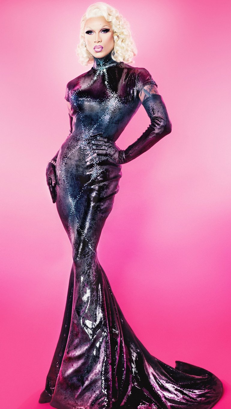 Miss Fame in a sexy long dress