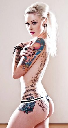 Hot tattooed blonde